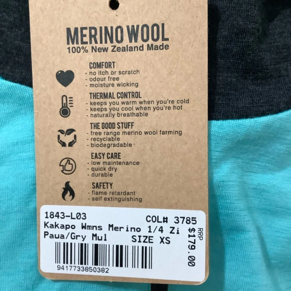Global Culture Merino Wool Kakapo 1/4 Zip Pullover With Hood New Zealand